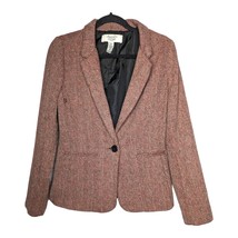 American Rag Womens Size Medium Red Tweed Suit Jacket Blazer One Button Closure - £22.50 GBP