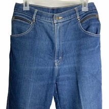 Vintage 80s Gitano High Waisted Denim Jeans 28 Med Wash Tapered Zip Pockets - £59.54 GBP