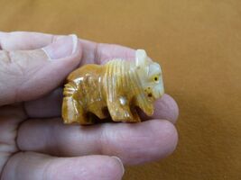 Y-BUF-57) yellow white BUFFALO calf bison figurine stone gemstone SOAPST... - $8.99