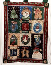 Let&#39;s be Jolly Christmas Tapestry Multi-color 25&quot; x 34&quot; Snowman Gingerbread Man - £25.99 GBP