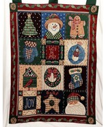 Let&#39;s be Jolly Christmas Tapestry Multi-color 25&quot; x 34&quot; Snowman Gingerbr... - £25.99 GBP