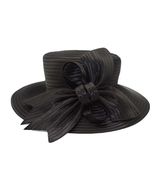 HF2022 Black Women&#39;s Derby Hat Satin Ribbon Church Hat Kentucky - £68.94 GBP