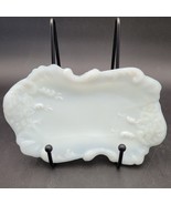 Antique Victorian Milk Glass Vanity Tray Light Blue Milk Glass Vanity Plate - $369.20 MXN