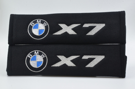 2 pieces (1 PAIR) BMW X7 Embroidery Seat Belt Cover Pads (Black pads) - $16.99