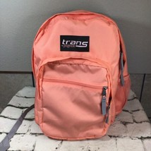Trans By JanSport Backpack Coral Pink Multi Pocket School Book Bag Hiking Travel - £23.35 GBP