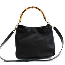Gucci Tote Shoulder Bag Diagonal Leather Black - £1,900.73 GBP