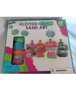 Glitter and Glow Sand Art 17 Piece Set, 3 Bright Sand Colors, 2 Glow New... - $14.03