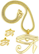 Auge Von Ra Neu Halskette Mit Ohrringe Anhänger Set 45.7cm Lang Ägyptische Horus - $23.68