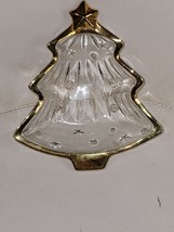 STUDIO NOVA Yuletide Spirit Gold Trim Christmas Tree Shaped Glass Candy ... - $9.50