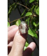 Golden Enhydro crystal ring   Uv reactive crystal   Electroformed Copper - $87.46 CAD