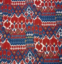 Brunschwig &amp; Fils Bonnieux Print Red Blue High End Italian Fabric 2.1 Yards 57&quot;W - £149.45 GBP