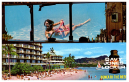 Davy Jones Locker Beneath The Reef Hotel at Waikiki Hawaii Postcard - £6.96 GBP