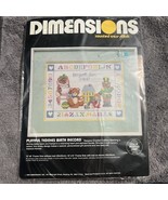 1986 Dimensions &quot;Playful Teddy Bears&quot; Birth Record Cross Stitch Kit 12x9&quot; - $295.22 MXN