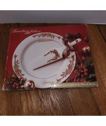 Vintage Christmas Poinsettia &amp; Ribbons Cake Plate &amp; Server Tienshan Chin... - $18.70