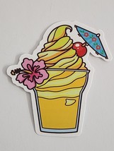 Whipped Drink with Flower and Umbrella Multicolor Cartoon Sticker Decal Awesome - £1.81 GBP
