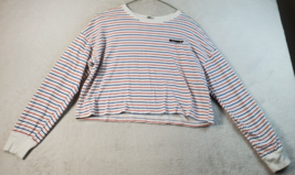 FOREVER 21 T Shirt Top Womens Size Medium Multi Striped Long Sleeves Round Neck - £9.02 GBP