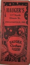 Vintage Hauger&#39;s Clothing Store Advertising Pocket Memo Book 1931 Notebook - £6.39 GBP