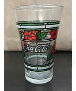 Vintage Coca-Cola Glass | Stained Glass Poinsettia | Seasons Greetings C... - £15.53 GBP