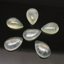 17.3Ct 6pc Lotto Naturale Prehnite Pera Cabochon Gemme - £21.64 GBP