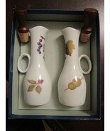 ROYAL WORCESTER PAIR Of CRUETS decanters with cork stopper 6&quot; NIB original - $1,500.97 MXN