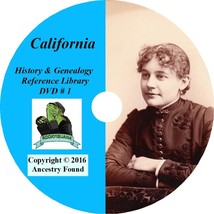 CALIFORNIA - History &amp; Genealogy - 90 Books on DVD - Ancestors, County, CD, CA - £4.60 GBP