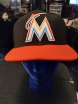 Miami Marlins New Era 59Fifty Mens Fitted Hat 7 Black Cap MLB Baseball - $205.09 MXN