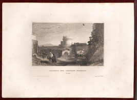 An item in the Art category: 1837 Original Steel Engraving Caecilia Metella Rome Tomb Italy Meyer Universum