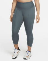 Nike DH4430 One Luxe Icon Clash Mid-Rise Crop Leggings Green ( 3X ) - $89.07