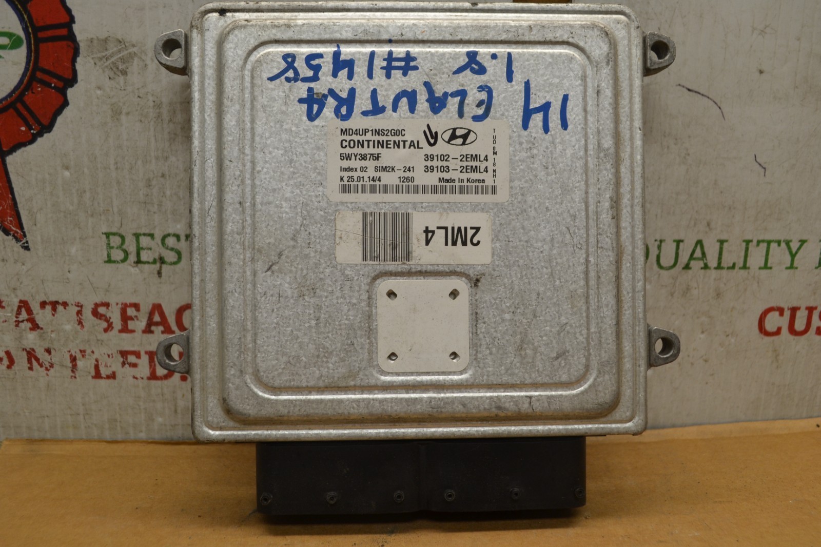 2014 Hyundai Elantra 1.8L AT Engine Control Unit ECU 391022EML4 Module 4... - $29.39