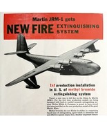 Kidde Martin JRM-1 1940s Advertisement Lithograph Extinguishing System D... - £47.37 GBP