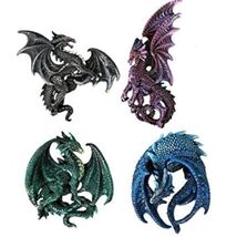 Pacific Giftware Dragon%27s Lair Ruth Thompson Set of 4 Collectible Scul... - $18.48