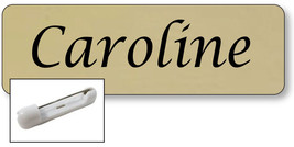 1 Gold Name Badge Halloween Costume Caroline From 2 Broke Girls Pin Fastener - £11.24 GBP