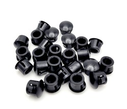 5/16&quot; Panel Hole Locking Plugs Black Nylon Matte Finish Snap in Covers 3/8&quot; Top - £8.12 GBP+