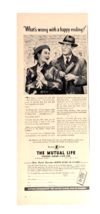 vintage 1950 Mutual life PRINT AD 1/2 page happy ending couple - £7.81 GBP