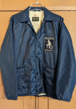 VTG Empire Jacket Sz M Blue Snap Button Windbreaker USA Made Staples Westport HS - £46.78 GBP