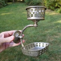 Antique Vintage nickel Wall Mounted Soap Dish Cup toothbrush Holder - $914.45 MXN