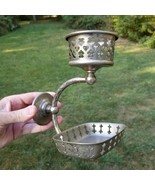 Antique Vintage nickel Wall Mounted Soap Dish Cup toothbrush Holder - $914.45 MXN