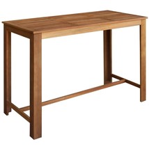 vidaXL Solid Acacia Wood Rectangular Bar Table, 42'' x 24'' W/ Storage Shelf - $329.60 CAD
