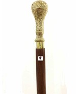 Vintage Style Brass Walking Stick Decorative Wooden Cane for Men &amp; Women - £50.62 GBP