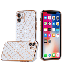 Diamonds on Electroplated Design TPU Case Cover for iPhone 12 Pro Max 6.7″ WHITE - £6.83 GBP