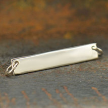Jewelry Supplies - Stamping Blank Bar Silver Pendant 7x30mm - $23.70