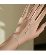 Authentic 18K 925 Sterling Silver 0.3CT Moissanite Bracelet Chain Ring - €68,49 EUR