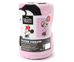 Disney Minnie Mouse Pink Dreamer Unicorn Striped Fleece Throw Blanket - $455.59 MXN