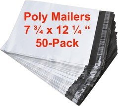 Pack of 50 Poly Mailers Shipping Bags Self Seal Premium Semi White 7.75&quot;... - €13,82 EUR