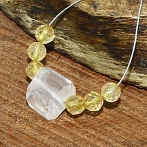 Crystal Quartz Faceted Nugget Hessonite Beads Briolette Natural Loose Ge... - £2.09 GBP