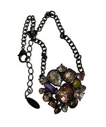 Chunky Statement Necklace Rhinestones Jewel Tones Chicos - $219.58 MXN