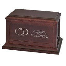Large/Adult 200 Cubic Inches Twin Heart Wood Funeral Cremation Urn for Ashes - £144.76 GBP