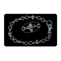 Chrome Plated 18&quot; Wallet Chain Skull and Bones Design - £11.15 GBP