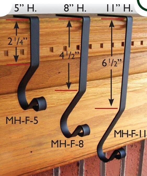 Plain Mantel Hooks in 3 Sizes