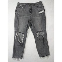 American Eagle Womens Destroyed Mom Jeans Size 18 Gray Denim - $19.68